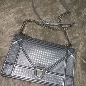 Christian Dior silver hand bag used
